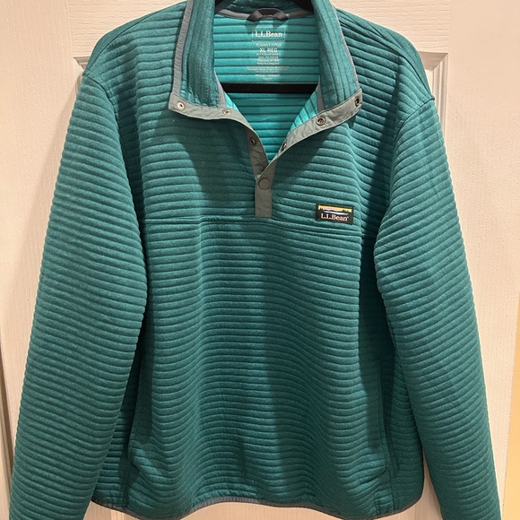 L.L. Bean Men's Teal Zip-Up Sweater - Picture 1 of 4